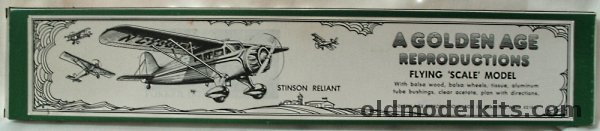 Golden Age Reproductions Megow's Stinson Reliant - 23 inch Wingspan Balsa Flying Airplane plastic model kit